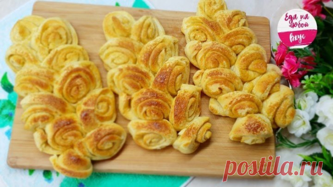Сахарные Булочки КОЛОСКИ без яиц. Простой и вкусный рецепт