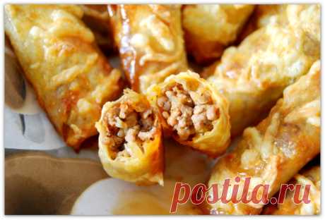 Хрустящая закуска с мясом и сыром.