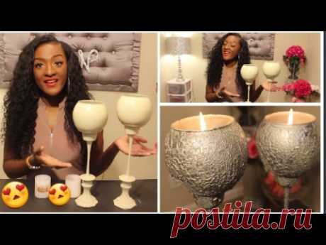 DIY Dollar Tree Textured Candle Holder Pillars | $3 EACH | Affordable Home Decor - YouTube