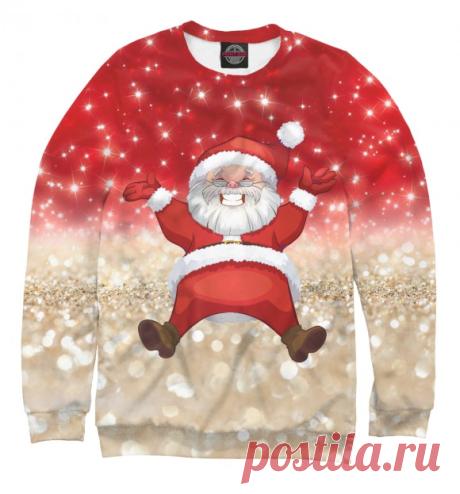 Мужской свитшот Санта в золоте NOV-808484-swi-2 - купить в Print Bar