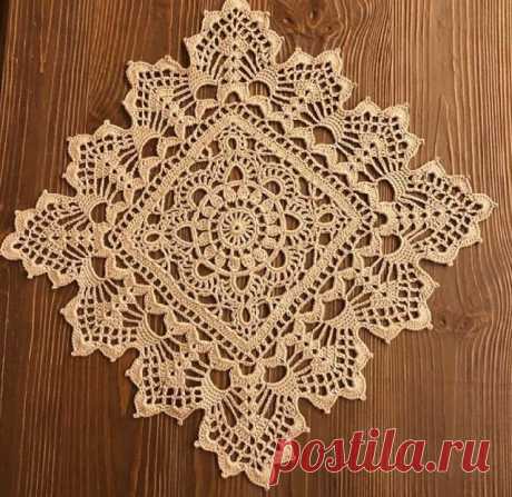 Красивые квадратные салфетки крючком – схемы, фото, видео