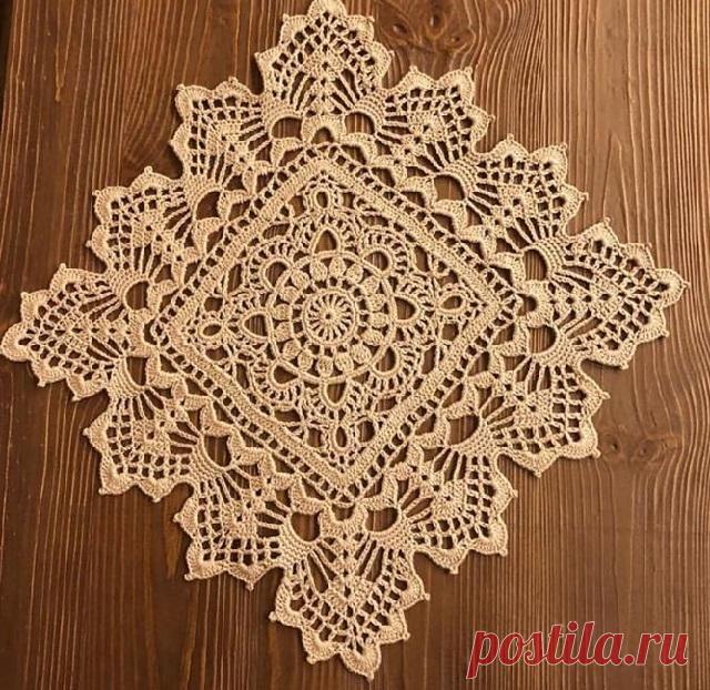 Красивые квадратные салфетки крючком – схемы, фото, видео