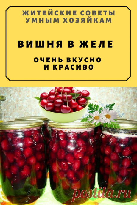 ВИШНЯ в ЖЕЛЕ — Очень ВКУСНО и КРАСИВО🍒 🍒 🍒 | Житейские Советы