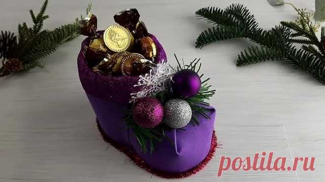 Рождественский сапожок из пластиковой бутылки своими руками!