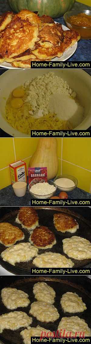 Кулинарные рецепты Оладьи из тыквы - пошаговый фоторецепт - тыквенные оладьи на завтрак