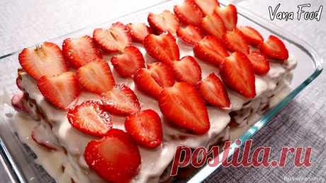 Торт с клубникой без выпечки. Через 30 минут уже на столе!!! | Кулинария Самый простой рецепт клубничного торта без выпечки. 15 минут готовим, 15 минут даем постоять в холодильнике и ВСЁ! Можно садиться пить чай и угощать гостей) Торт получается очень мягким и вкусным. Превосходный летний десерт, который точно стоит приготовить, пока идет сезон...