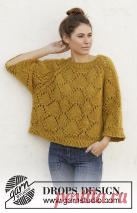 Джемпер Летние ракушки Чудесная модель женского свободного свитера, связанного из толстой шерстяной пряжи на спицах 9 мм. Вязание начинается от воротника по кругу...