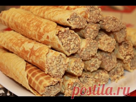 Рецепт: Вафельные трубочки со сгущенкой на RussianFood.com