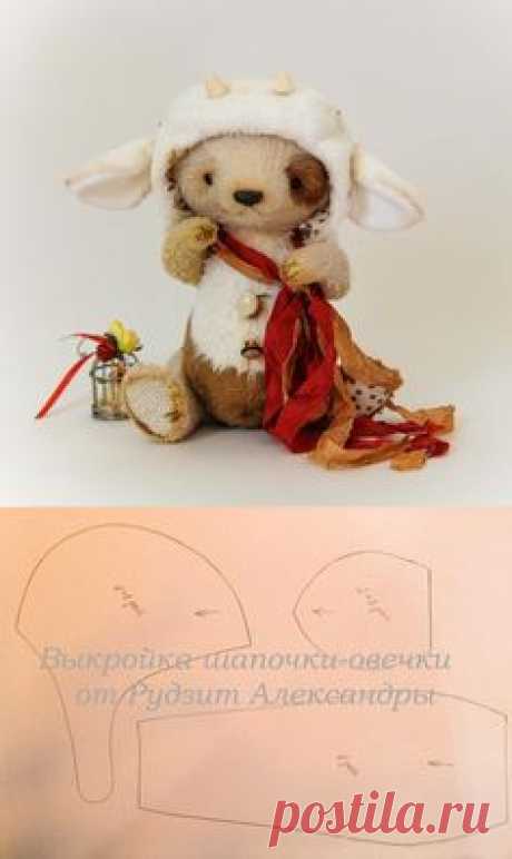 выкройка шапочки - овечки для медвежонка тедди / Pattern hat…