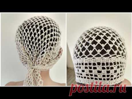Bandana de crochê tamanho adulto PARTE 1