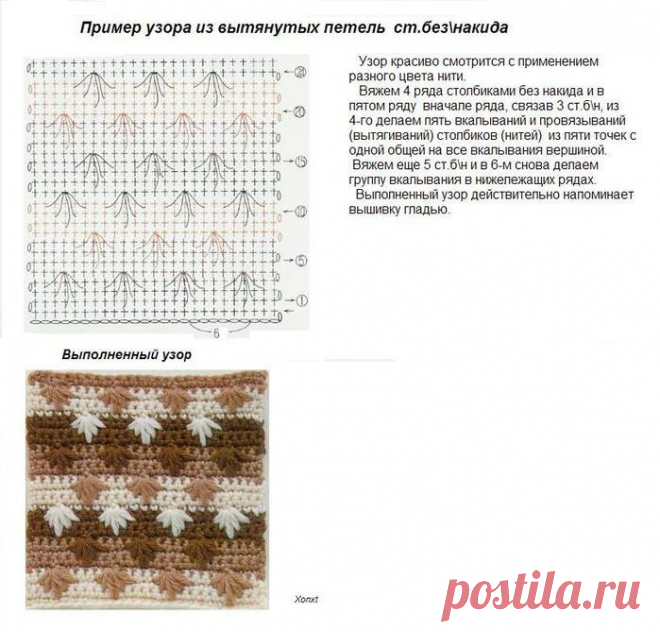 ЦВЕТНЫЕ УЗОРЫ, СВЯЗАННЫЕ КРЮЧКОМ