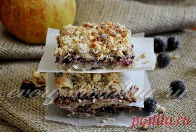 Постный тертый пирог с вареньем