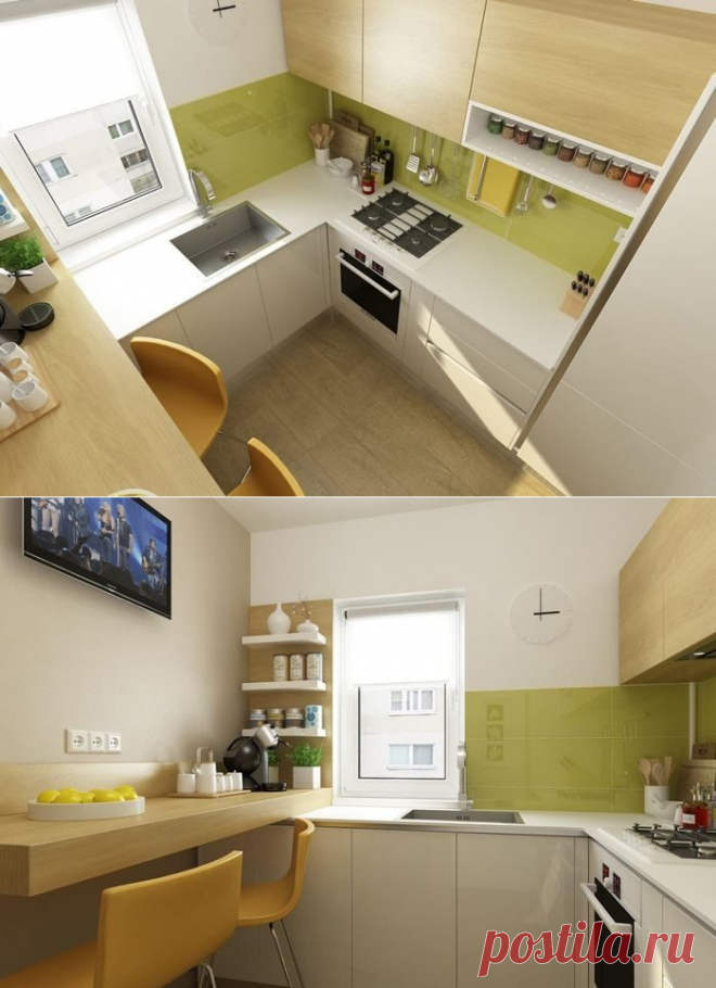 Как оформить кухню в 6 квадратных метров