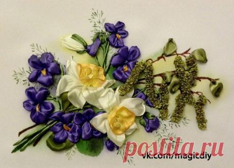Мини МК по вышивке лентами / Рукоделие