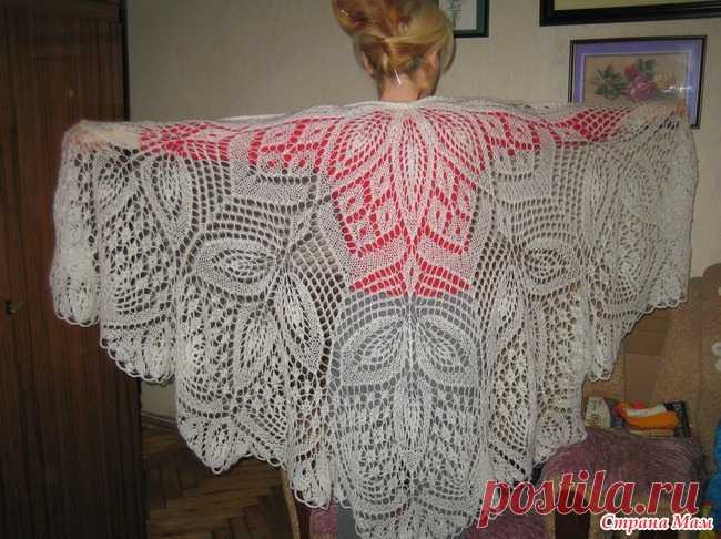 ШАЛЬ «КЛЕМАТИС» – ИЗУМИТЕЛЬНОЙ КРАСОТЫ (Вязание спицами) — Журнал Вдохновение Рукодельницы