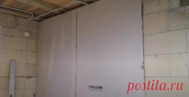 Как быстро приклеить гипсокартон на стену