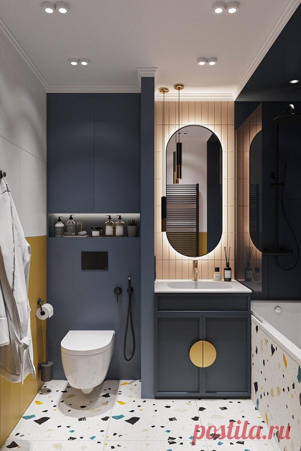 Санузел в темных тонах...