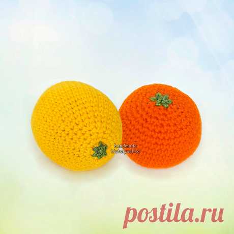PDF Лимон и Мандарин крючком. FREE crochet pattern; Аmigurumi toy patterns. Амигуруми схемы и описания на русском. Вязаные игрушки и поделки своими руками #amimore - маленькие фрукты, лимончик, мандаринчик.