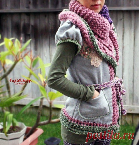 Комбинированное вязание и декор футболок Кай Лим.