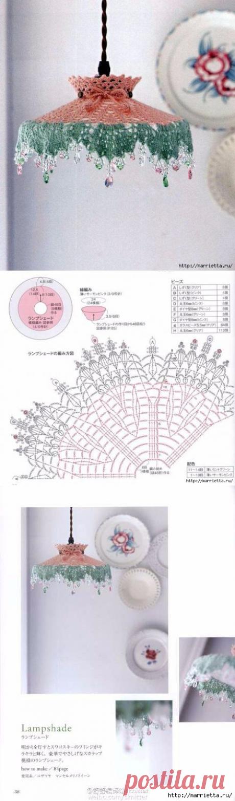 Абажур крючком для кухонного плафона