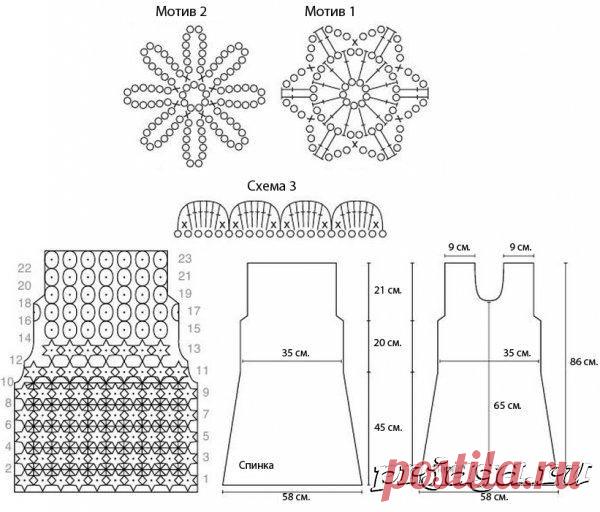 Платья крючком схемы от Nako