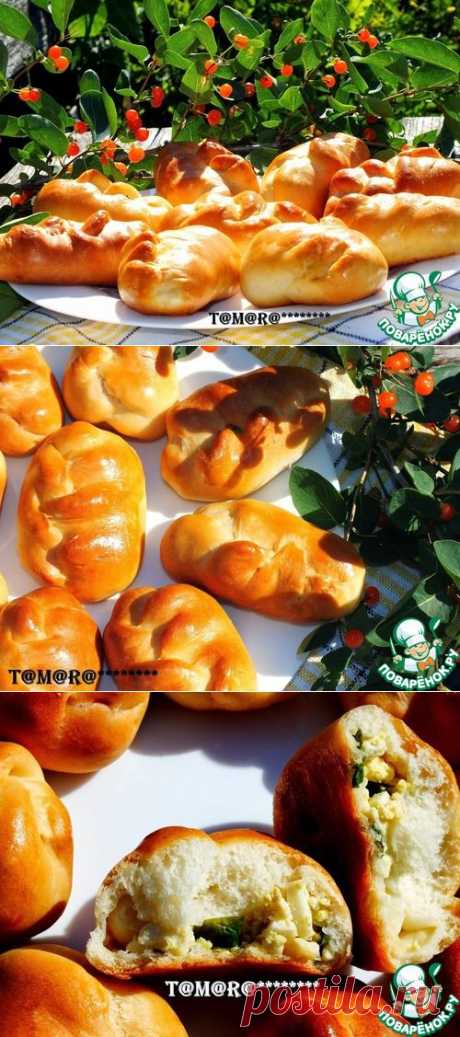 Плетеные пирожки с зеленым луком и яйцом - кулинарный рецепт