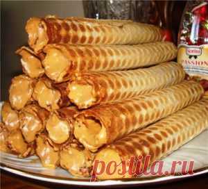Трубочки со сгущенкой – рецепт детства.