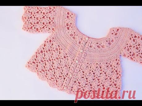 Bolero o chaqueta de niña a crochet a juego con vestido