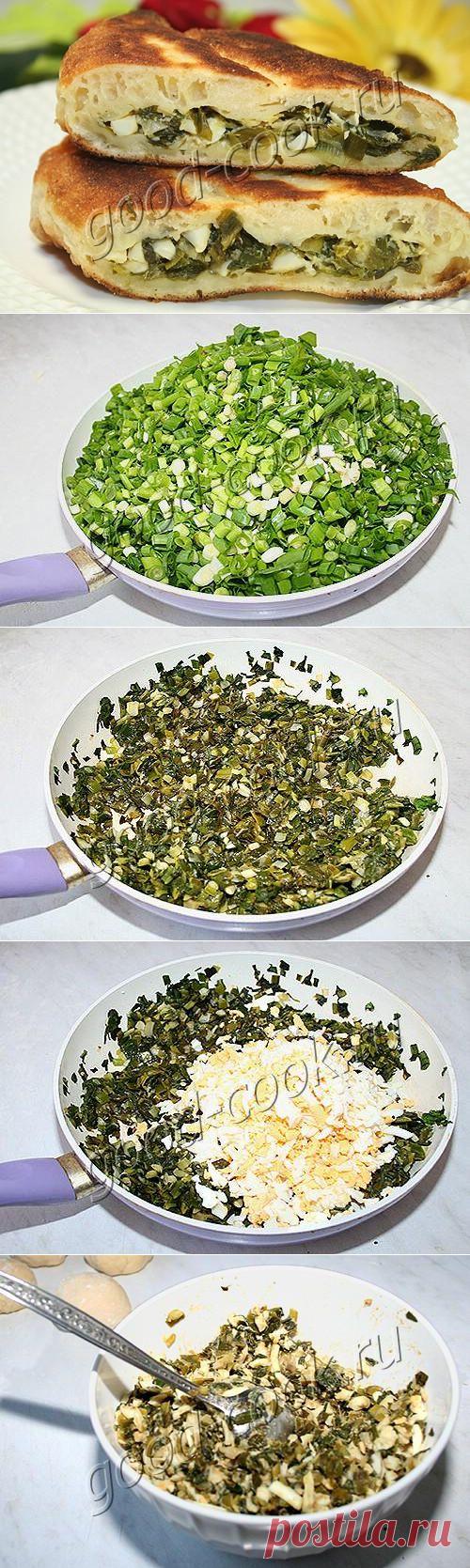 Хорошая кухня - жареные пирожки с зеленым луком и яйцами. Кулинарная книга рецептов. Салаты, выпечка.