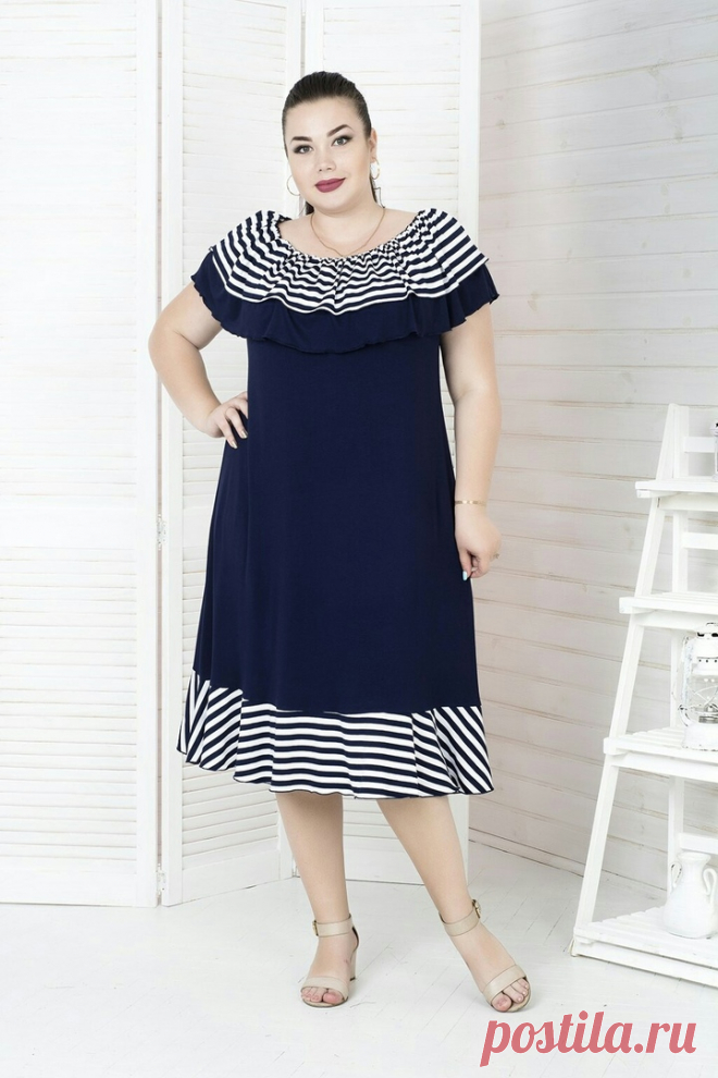 butik_miloraЛетнее платье большого размера «Марсель- полоска» 
Размеры: с 48 по 82! 
Ткань: вискоза полоска,отделка вискоза полоска.

48-50,52-54,56-58 – 3290 рублей
Показать полностью…