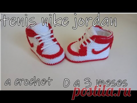 Nike Air jordan a crochet - Baby booties -0 a 3 meses