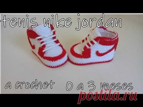 Nike Air jordan a crochet - Baby booties -0 a 3 meses