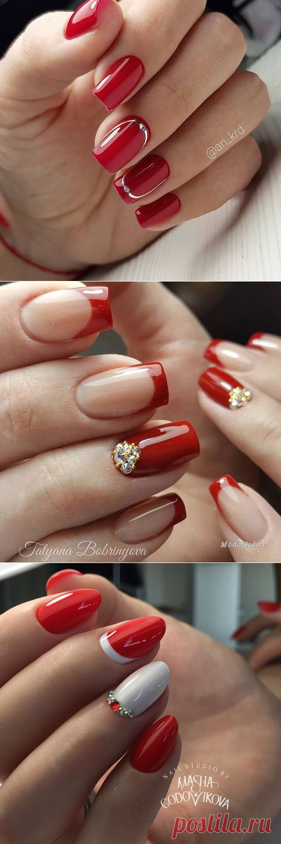 Прекрасное сочетание френча и лунного маникюра