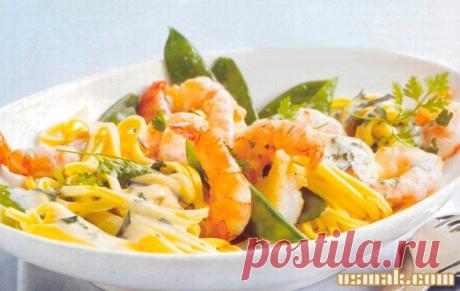 Спагетти с креветками в сливочном соусе рецепт с фото