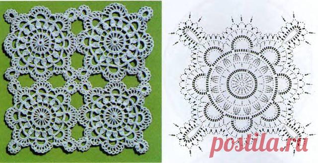 Изумительно красивые квадратные мотивы крючком — DIYIdeas