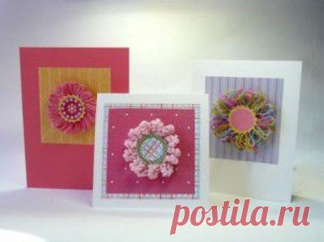 Открытки с цветами из ниток | Волшебная нить