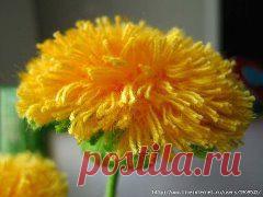 Изготовление цветка одуванчика из ниток