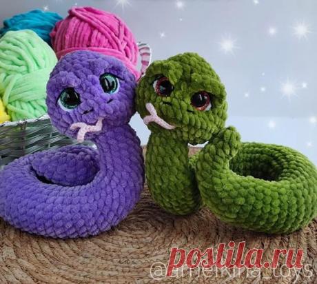 Змейки крючком. Амигуруми схемы и описания. Автор: Ксения Амелькина | IRINELY.ART