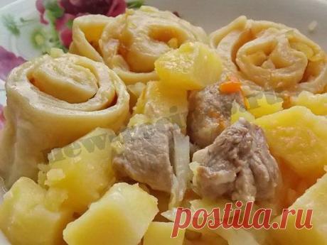Штрудли с мясом, картошкой и капустой
