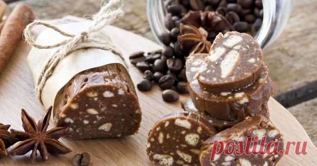 Изумительно вкусная шоколадная колбаска к чаю
