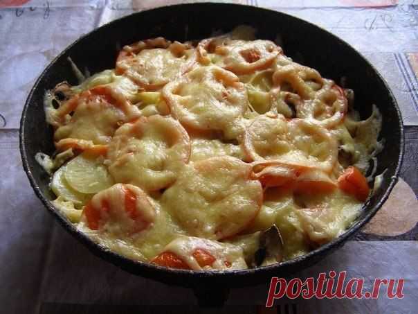 Овощная запеканка с грибами.