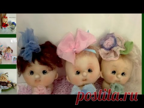 Кукла из капрона.Сделать голову куклы из колготок в чулочной технике... Cabeza estilo soft