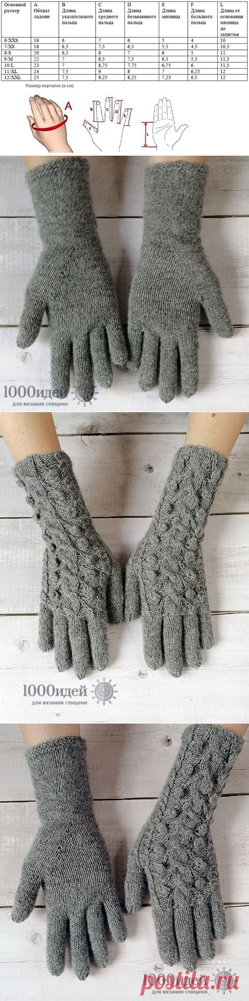 Перчатки вязаные спицами женские схемы и описание