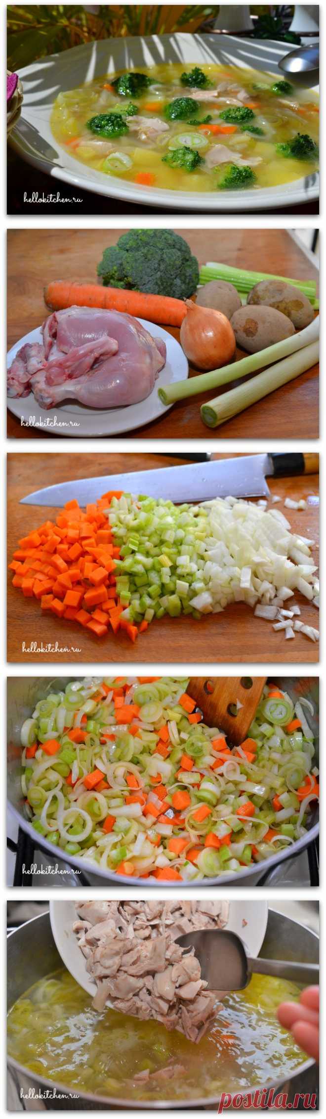 Куриный суп с брокколи — Привет, Кухонька! Пошаговые рецепты с фотографиями
