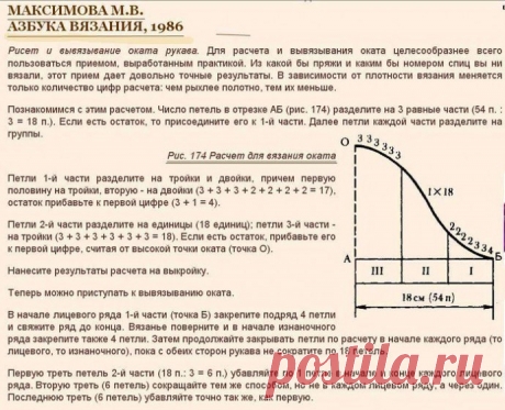 ​Расчет и вывязывание оката рукава. Одновременное вывязывание парных деталей