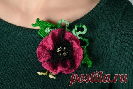 Вязаные броши | Клуб красоты и здоровья | Дзен