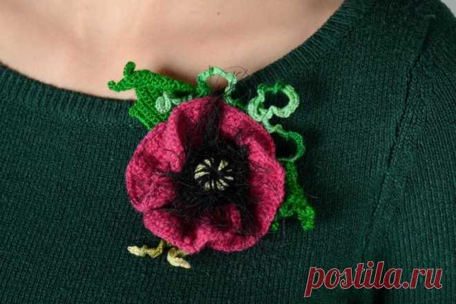Вязаные броши | Клуб красоты и здоровья | Дзен