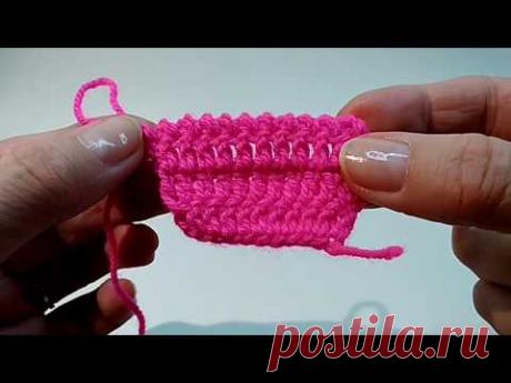 Как вязать рачий шаг вперед.