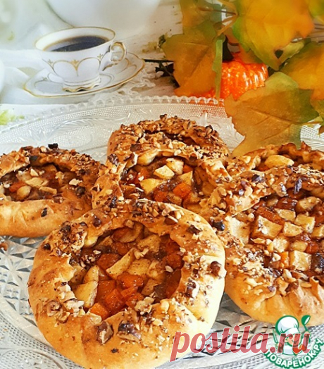 Открытые пирожки с тыквой и яблоком Кулинарный рецепт