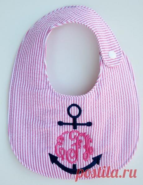 Anchor Monogrammed Bib | bebes